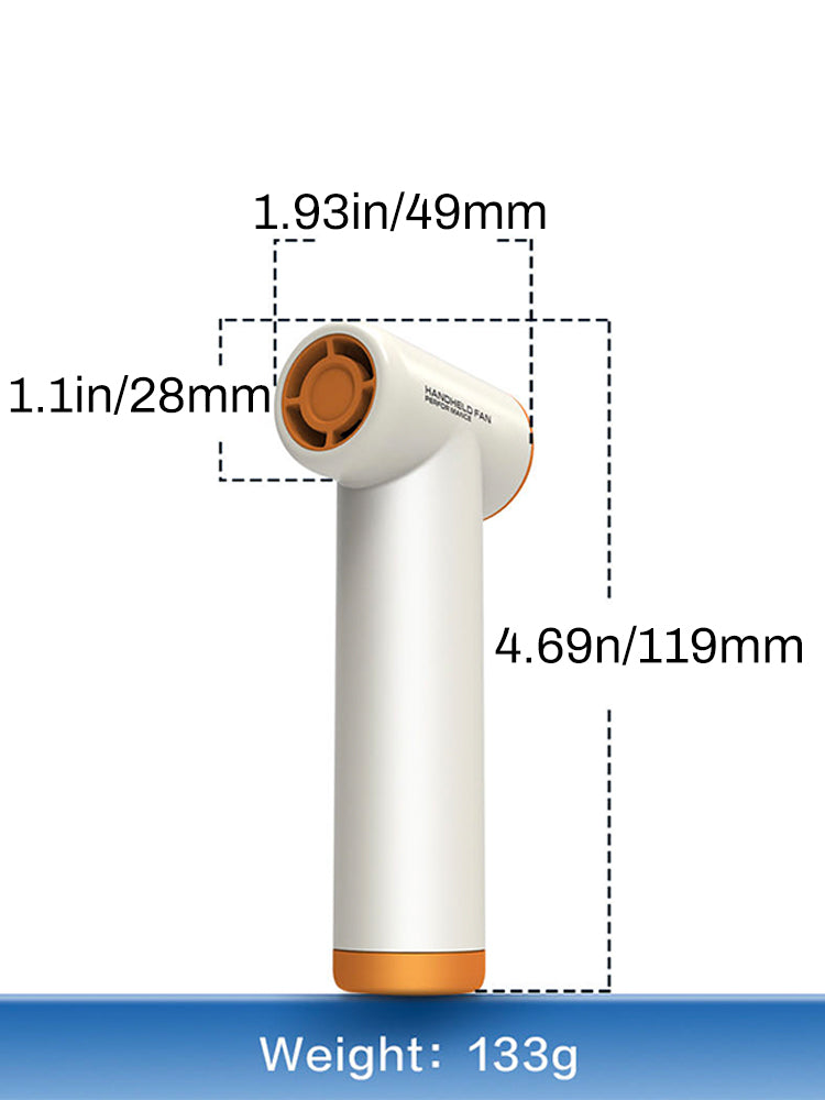 90000RPM Handheld Portable Turbo Fan, Super High-speed Fan with 4-speed, 4000mAh, USB-C Rechargeable Personal Battery Operated