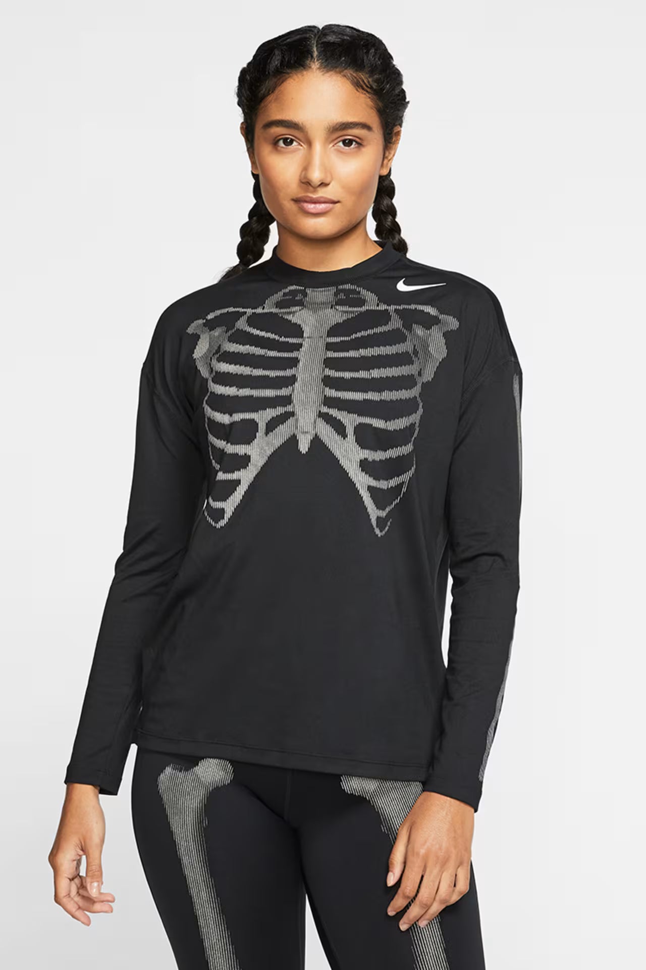 Collant Homme Nike Skeleton Noir Men's Sportswear Running Fitness Training Casual Hooded Sweatshirt Pullover 1370450-001