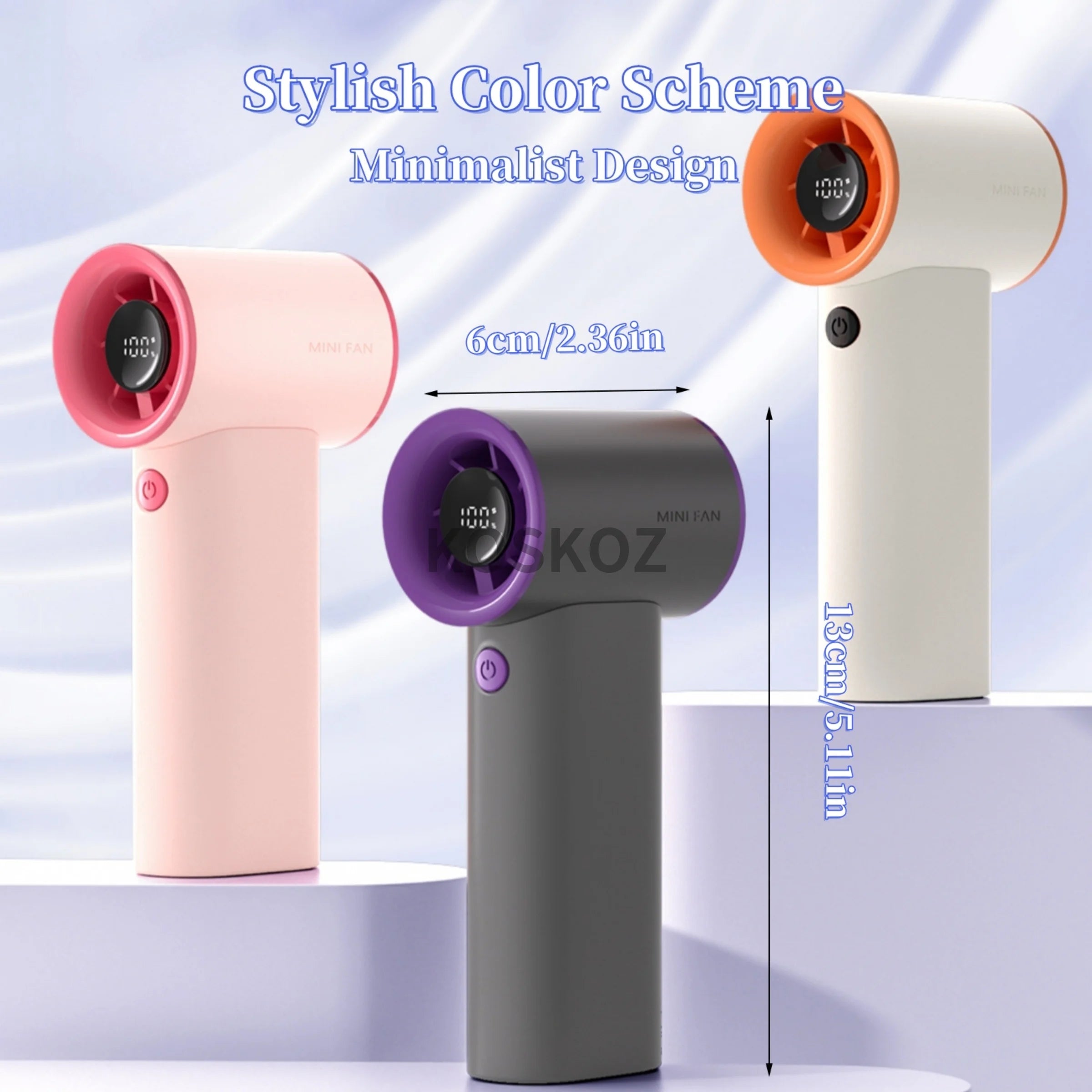 Handheld Portable Turbo Fan, 3600mAh USB Rechargeable Mini Small Pocket Fan with 5 Speeds for Travel/Outdoor/Vacation/Concerts