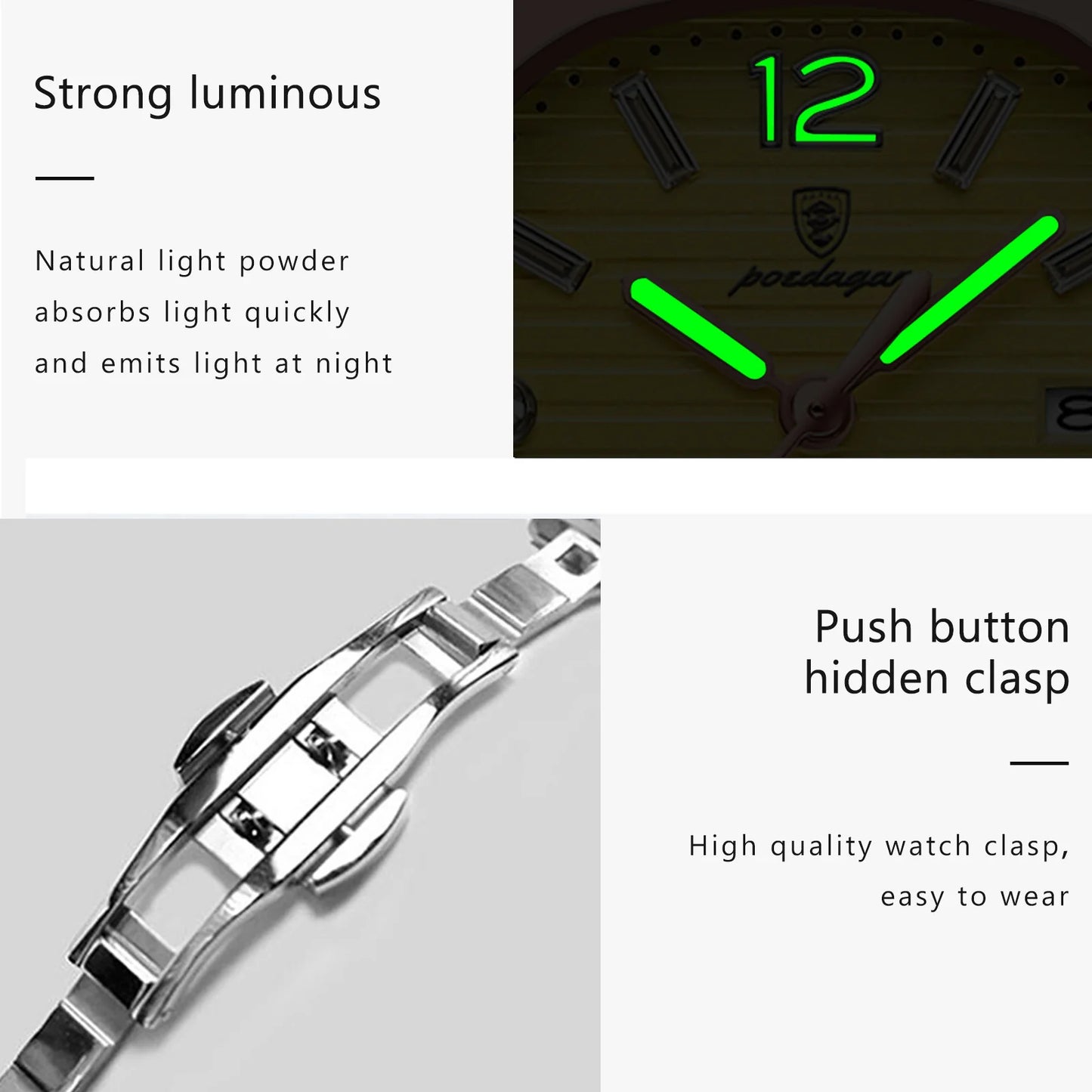 POEDAGAR 708 Brand Name Chinese Female Quartz Watch ECO Steel Strap Water Resist Date Display Ultra Thin Casual Wristwatch