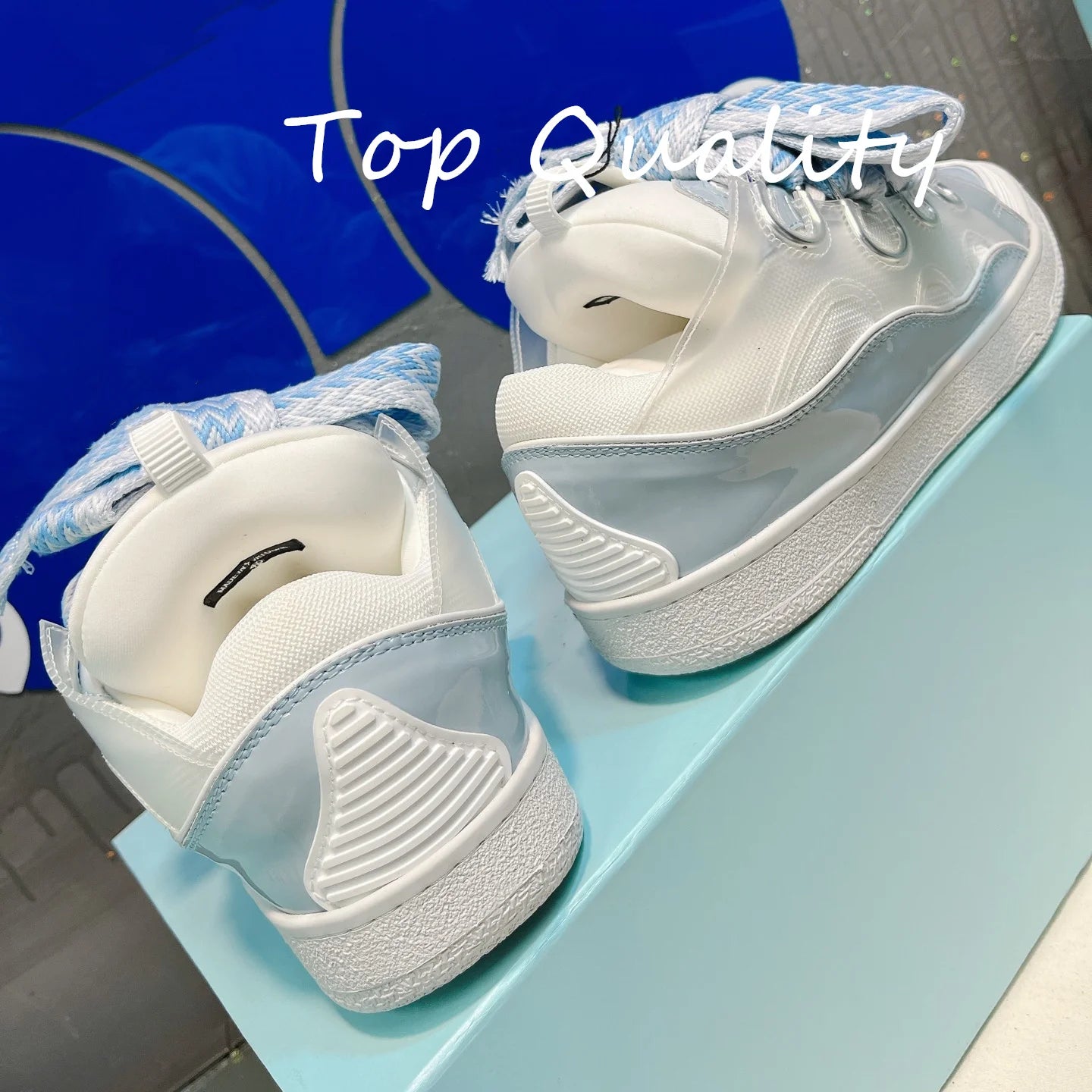 Men's Women's Casual Shoes sports shoes Thick tongue Colorful shoelace Matching leather material Splicing color design