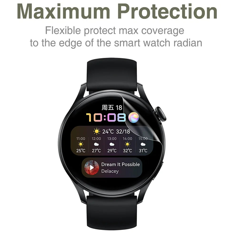 3Pcs For Casio AE-1500WH Smart Watch Clear Ultra Slim Soft Hydrogel Repairable Film Screen Protector -Not Tempered Glass