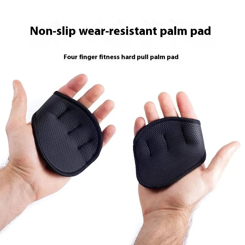 Anti-Slip Weightlifting Palm Glove Men Women Callus Hand Protector Gym Pull-Up Bar Dumbbell Sweat Absorb Non-Slip Grip Pain Blac