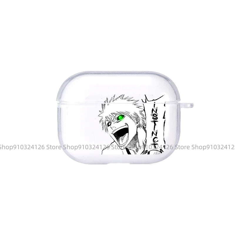 Anime Bleach Wave Kurosaki ichigo Japan Case for Airpods  Pro 2 1 3 Soft Silicone Cover Air Pods4 1/2/3Earphone Cover