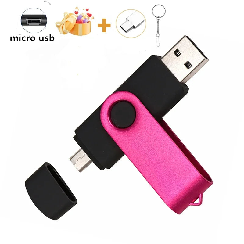 JASTER OTG 2 in 1 USB Flash Drive Pen Drive 128GB 64GB 32GB 16GB External Storage Frosted Double Application Micro USB Stick