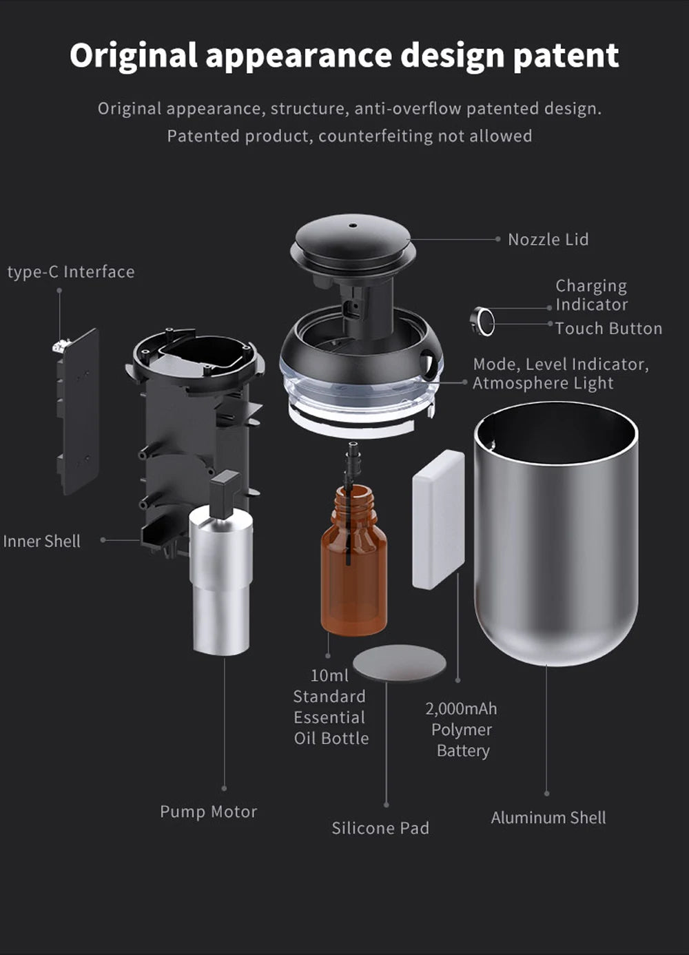 Car Air Freshener AI Smart Aroma Diffuser Essential Oil Room Fragrance USB Charging Smell Distributor Aromatherapy Machine