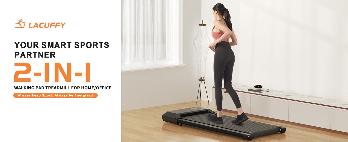 2in1 Walking Pad Mini Treadmill Portable for Home&Office Under Desk LCD Screen Max 250lbs Quiet Treadmills Exercise Machine