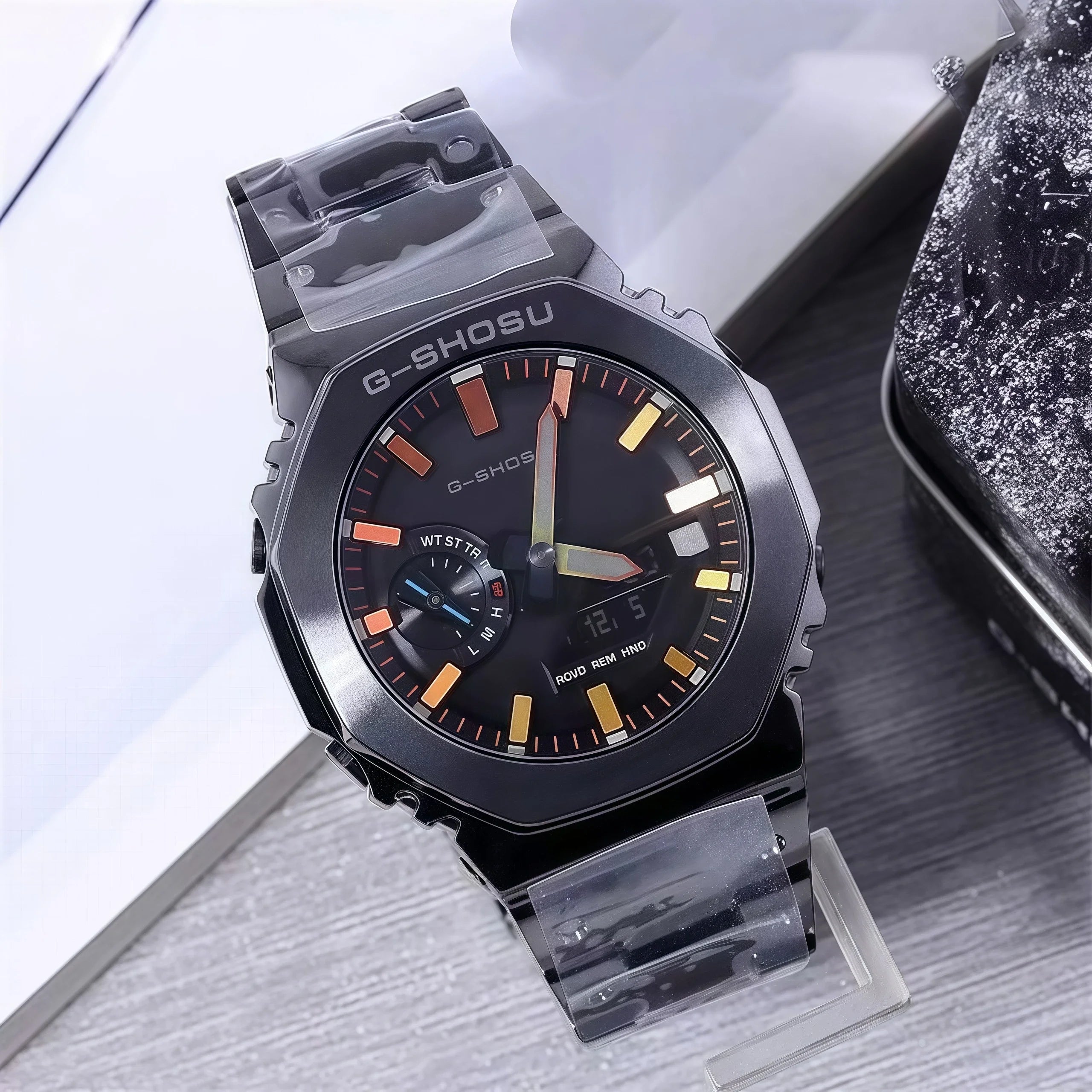 Electronic digital sports unisex watch All functions can be operated Waterproof World time LED dual display