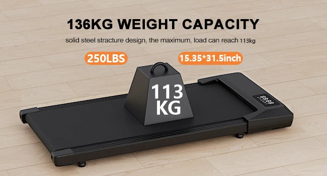 2in1 Walking Pad Mini Treadmill Portable for Home&Office Under Desk LCD Screen Max 250lbs Quiet Treadmills Exercise Machine