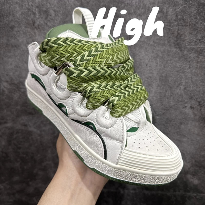 Men's Women's sports shoes Casual Shoes Colorful shoelace Matching Splicing color design Thick tongue Fashion Shoes Luxury