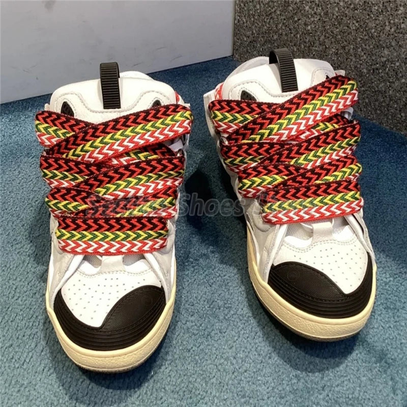 Thick Sole Mixed Colors Casual Sneakers for Men Women Fashion Round Toe Lace Up Skateboard Shoes Outdoor Breathable Couple Shoes