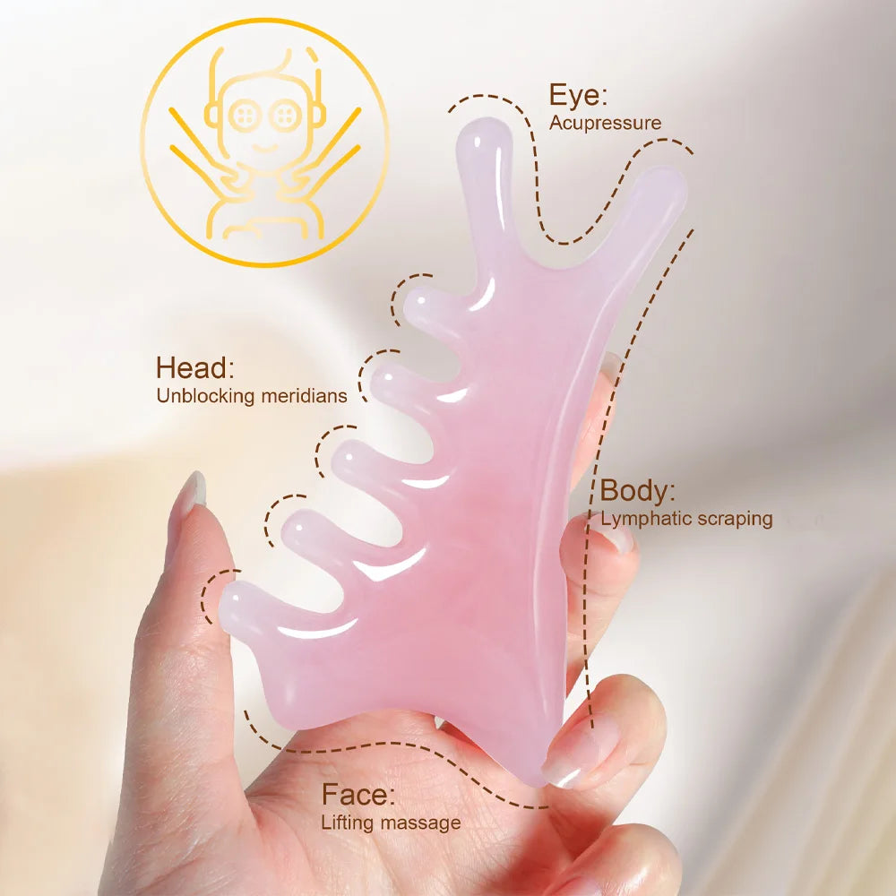 4-in-1 Gua Sha Massage Comb - Multifunctional Scalp & Face Scraper for Relaxation, Lymphatic Drainage & Hair Growth