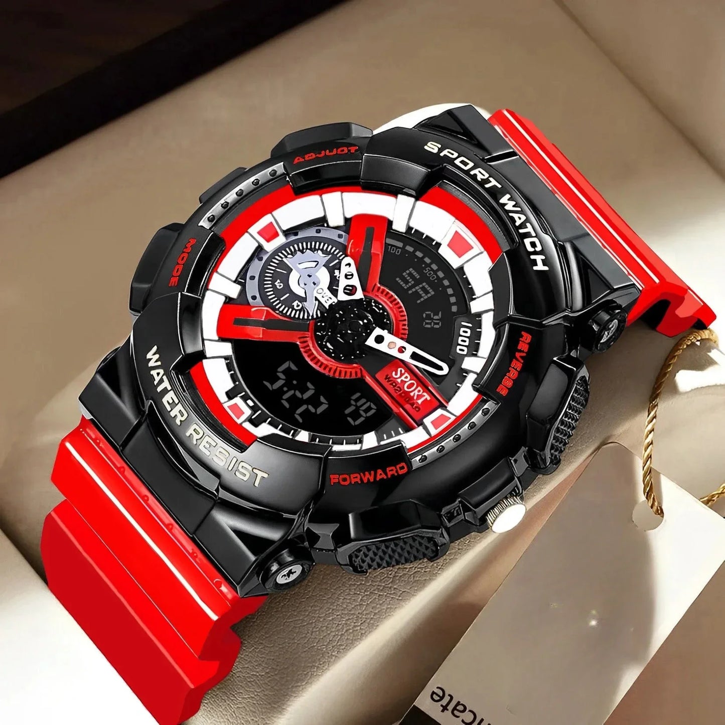 Youth Sport Digital Watch Men Shockproof Waterproof Dual Wristwatches LED Alarm Clock Mens Watches Cool
