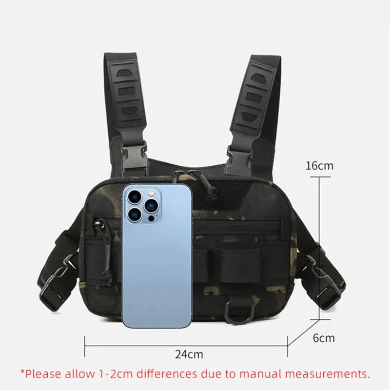 Fishing Chest Bag Men's Tactical Bag Waterproof Molle Nylon Climbing Camping Backpack Outdoor Travel Vest Backpack Fanny Pack