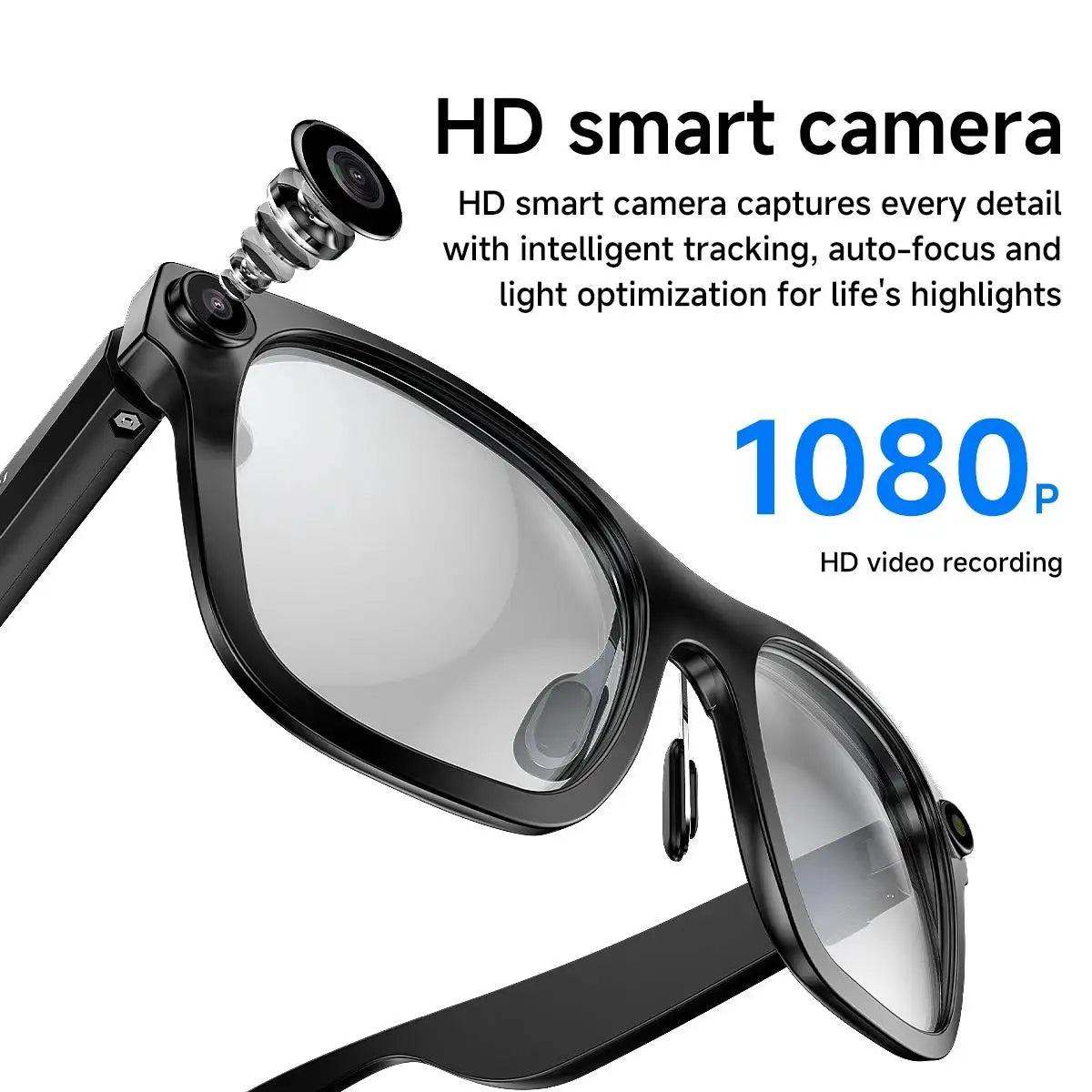 AI Smart Glasses With 5MP Camera Translation Voice Control WIFI Transmission Bluetooth Call Music Playback Intelligent Glasses