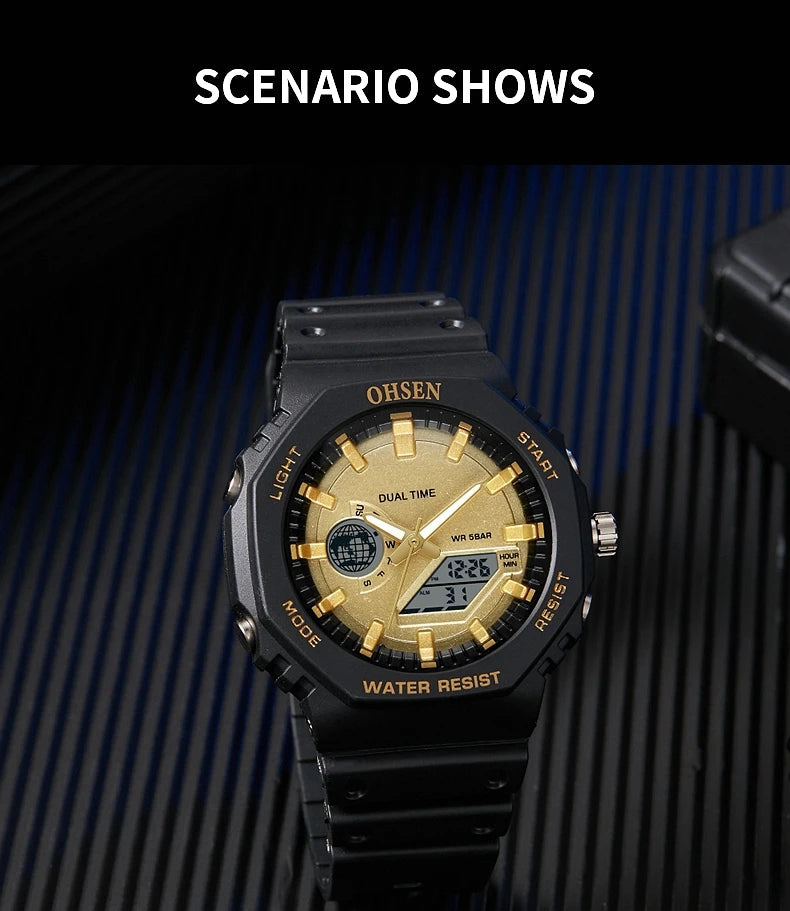 Digital Watch Military Waterproof Sport Quartz Men Watches Dual Time Black G style Fashion Tactical Electronic Wristwatch Clocks