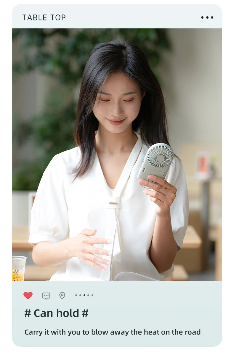 Handheld Turbo Fan Mini Portable Hand, 1200mAh USB Rechargeable Personal, Battery Operated Pocket Fan with 4 Speeds for