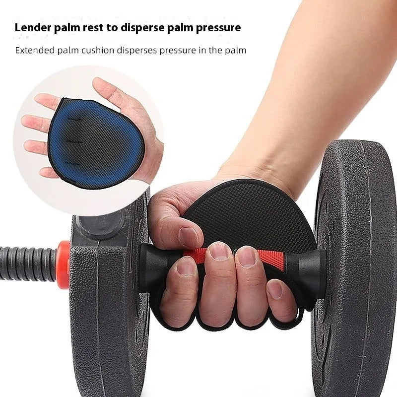 Anti-Slip Weightlifting Palm Glove Men Women Callus Hand Protector Gym Pull-Up Bar Dumbbell Sweat Absorb Non-Slip Grip Pain Blac