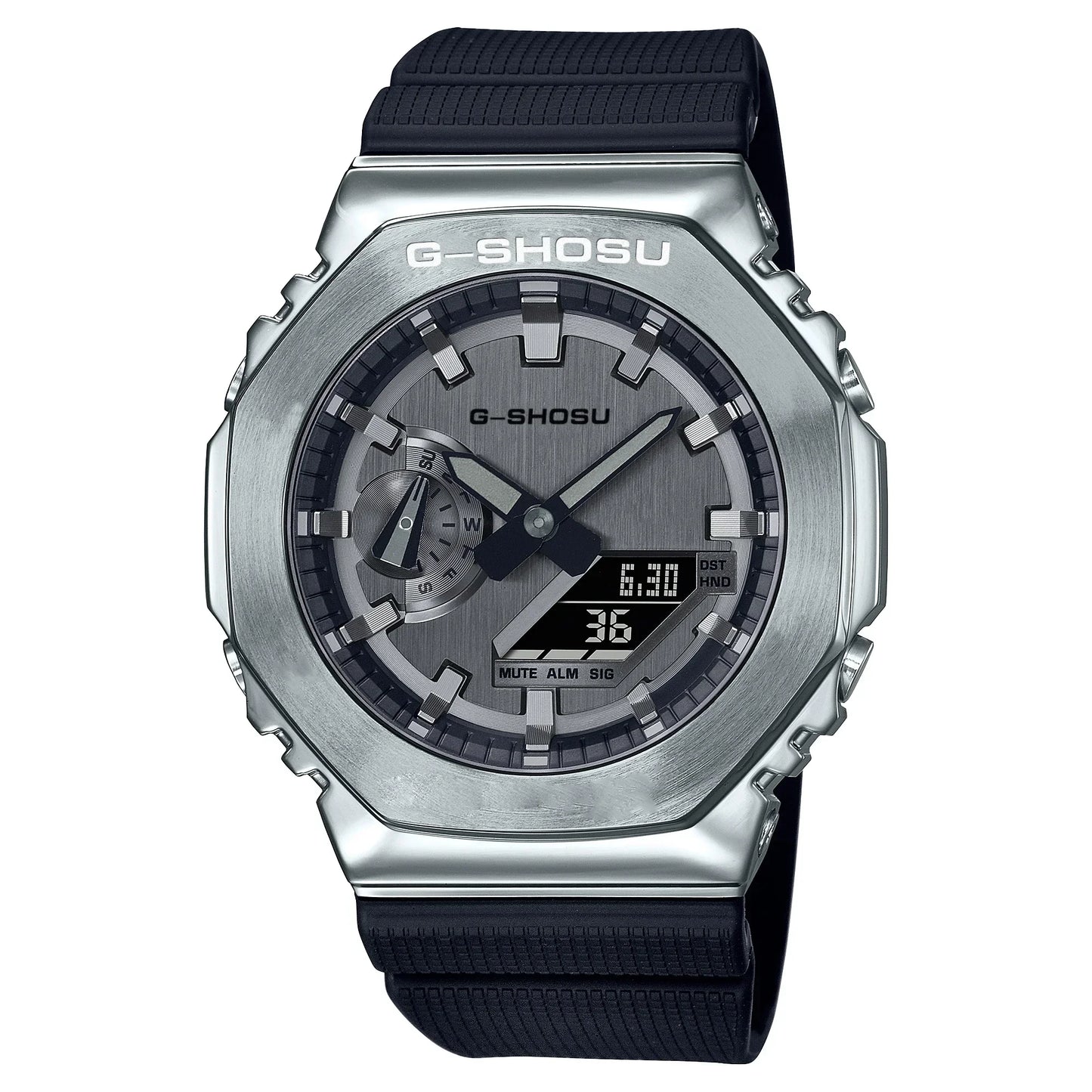 Unisex Sports Electronic Watch Alloy Dial World Time Full Function LED Dual Display Auto Light Shockproof