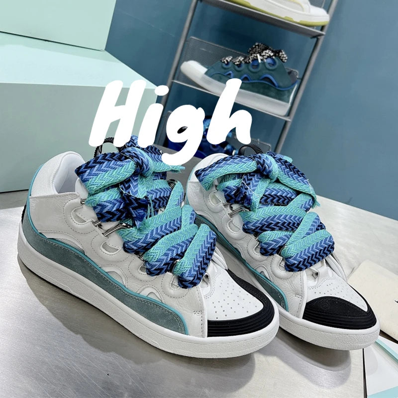 Men's Women's sports shoes Casual Shoes Colorful shoelace Matching Splicing color design Thick tongue Fashion Shoes Luxury