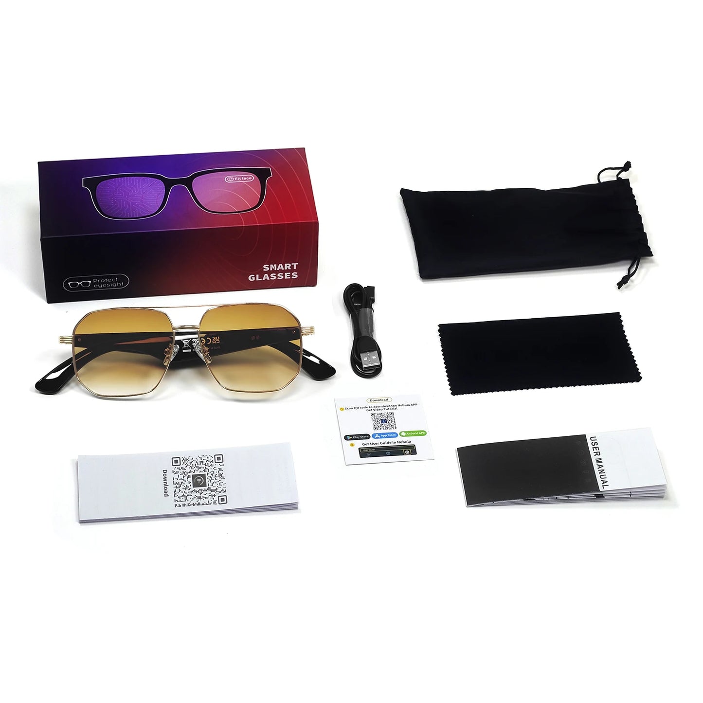 2025 Smart Glasses Fashion Luxury Men Women Polygonal Eye Protection Sun Glasses Trendy Retro Driving Sports AI Goggle Shades