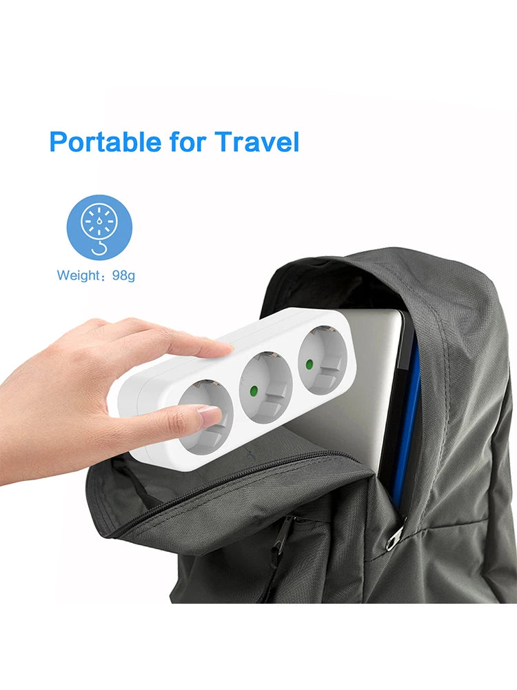 EU Electrical Socket 3 Outlets European Standard Adapter Expansion Power Socket 2Pin Plug Extension AC Converter Adaptor home