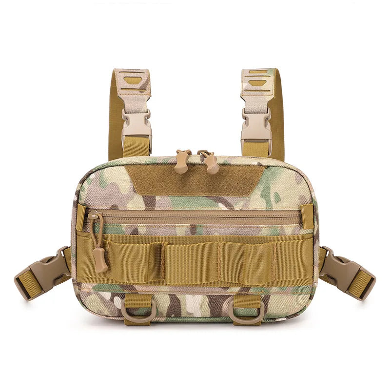 Fishing Chest Bag Men's Tactical Bag Waterproof Molle Nylon Climbing Camping Backpack Outdoor Travel Vest Backpack Fanny Pack