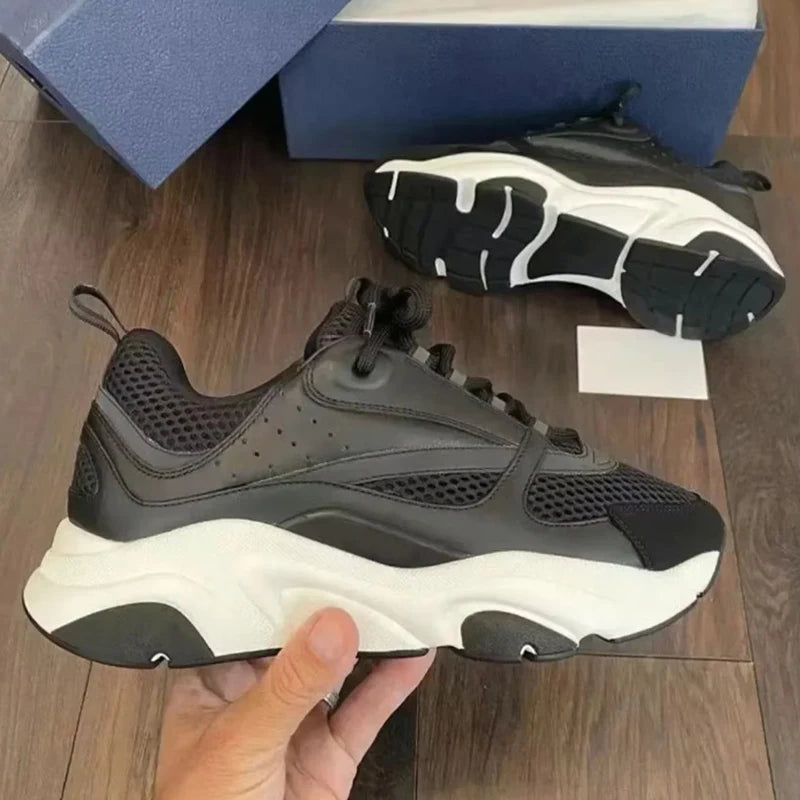 Spring Summer Fashion B22 Breathable Casual Snug Flat Bottom Low-top Shoes Men's Round Toe Net Cloth Patchwork Lace-Up Shoes