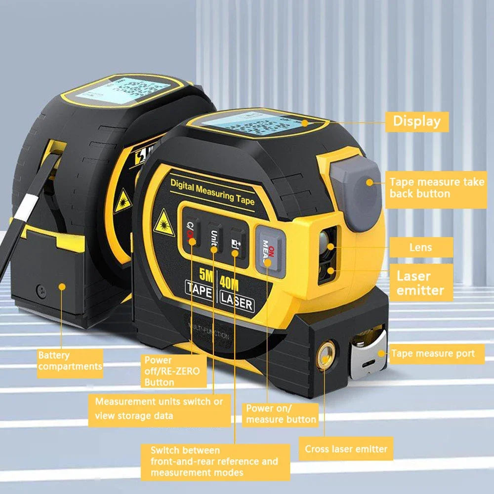 3In1 Laser Rangefinder Laser 40M / 60M Distance Meter Measuring Laser Tape Measure Digital Laser Rangefinder Scale Area Distance
