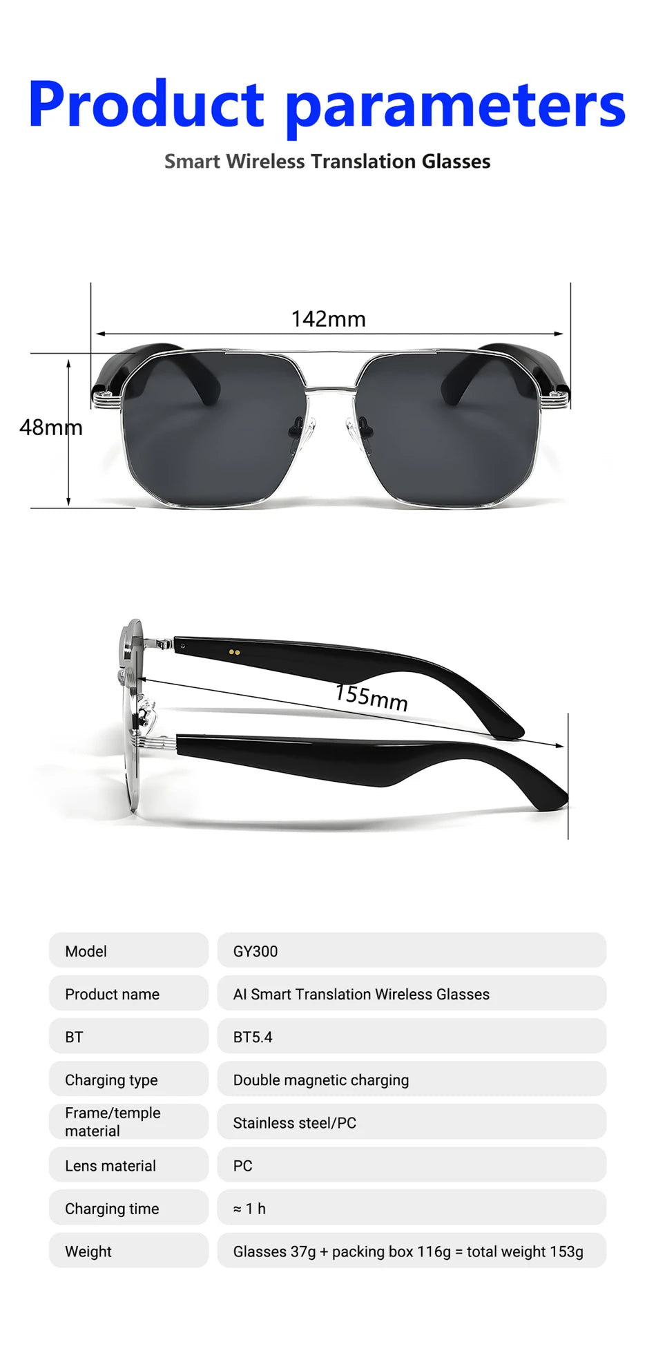 2025 Smart Glasses Fashion Luxury Men Women Polygonal Eye Protection Sun Glasses Trendy Retro Driving Sports AI Goggle Shades