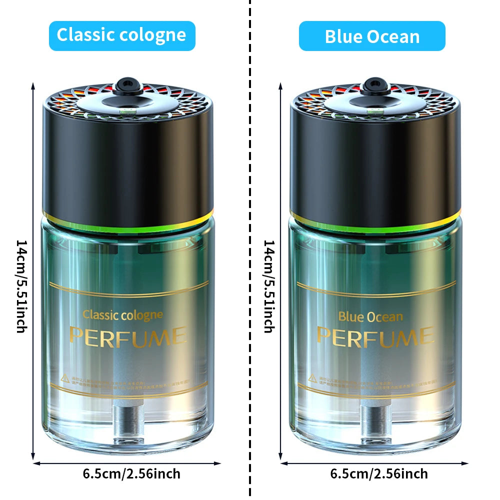 160ML Smart Car Air Freshener with LED Starry Ambient Light Rechargeable Car Aroma Diffuser 4 Levels Adjustable Nanometer Spray