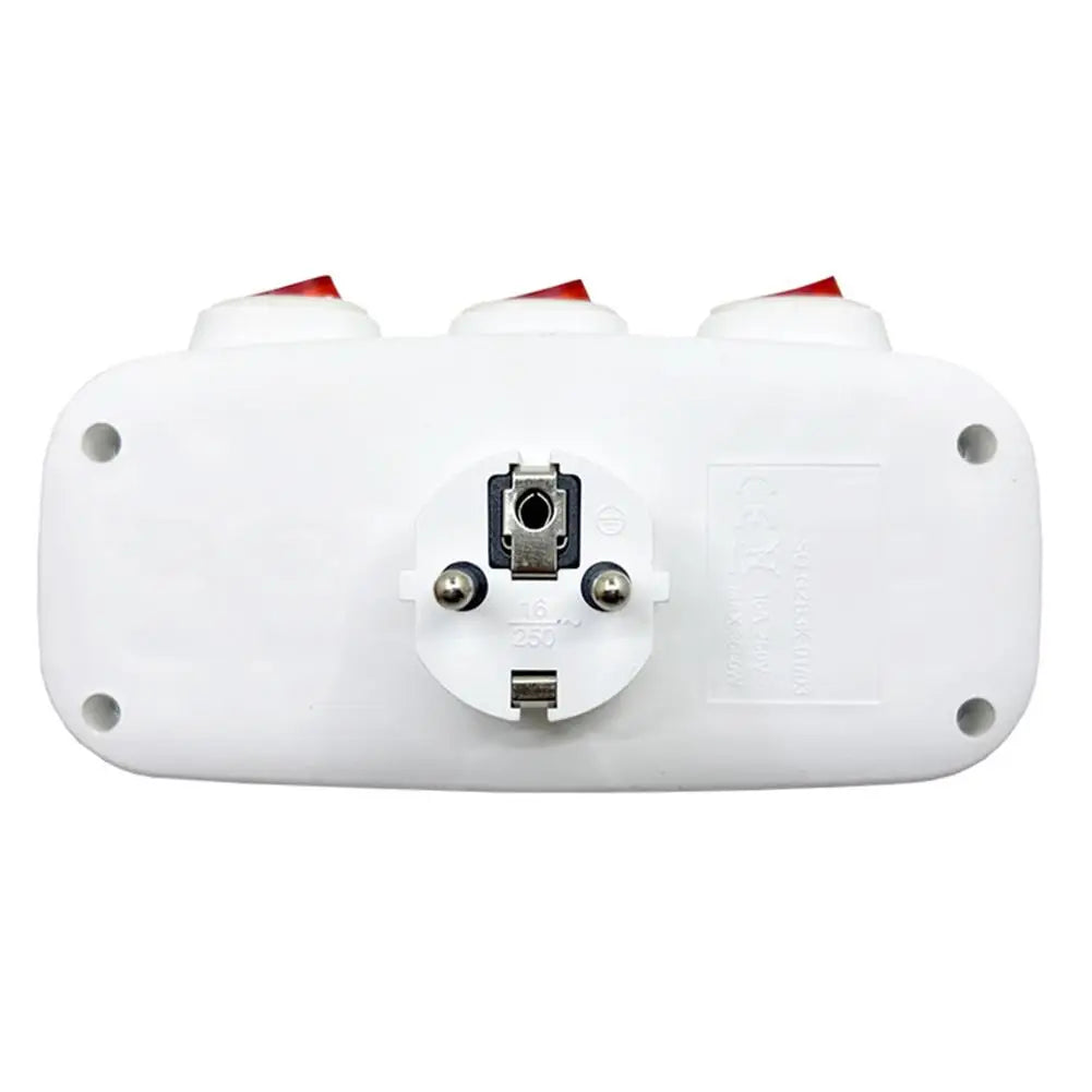1To3 EU Extension Socket With Switch ON/OFF Electrical Plug European Standard Russia Spain Ukraine Korea Power Converter Socket