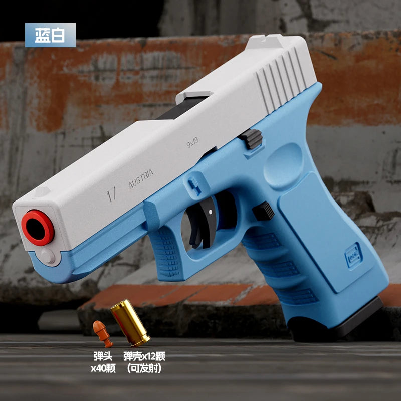 Dual-mode Airsoft Soft Bullet Toy Gun Automatic Shell Ejection G17 Pistol Laser Version Radish Gun CS Shooting Weapons for Kids