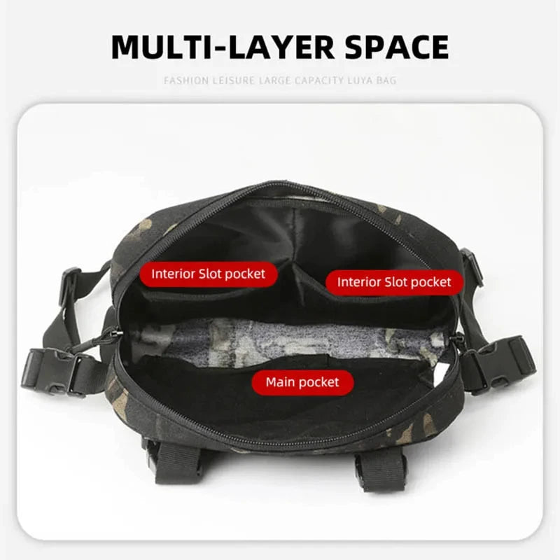 Fishing Chest Bag Men's Tactical Bag Waterproof Molle Nylon Climbing Camping Backpack Outdoor Travel Vest Backpack Fanny Pack