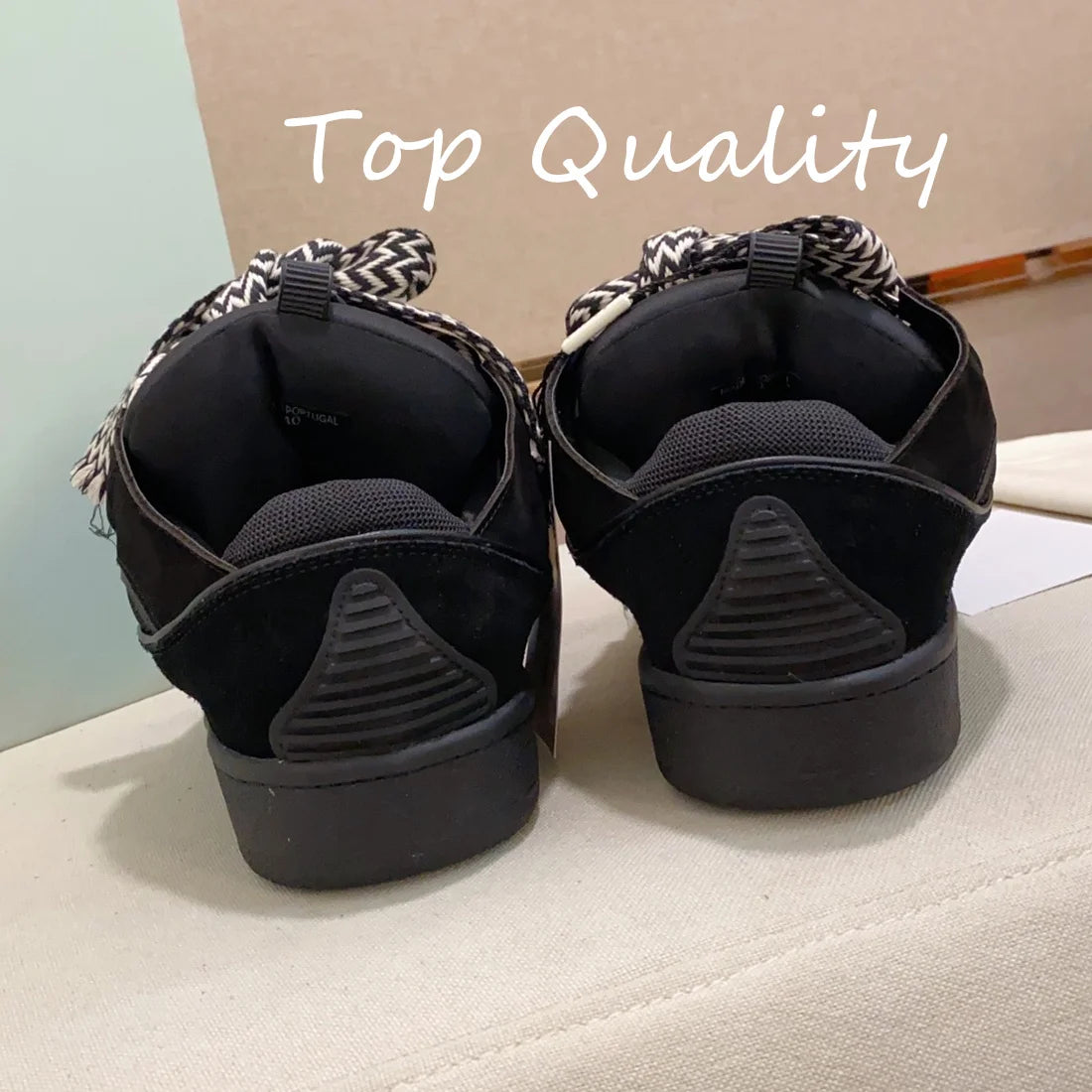 Men's Women's Casual Shoes sports shoes Thick tongue Colorful shoelace Matching leather material Splicing color design