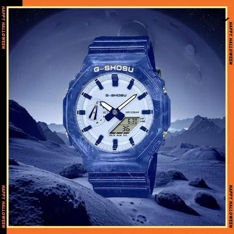 Digital Sports Electronics Unisex Watch Comic 2100 Series World Time Full Function All Hands Operational Oak Series