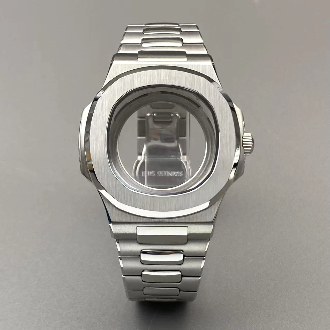 40mm NH35 Square Watch Case with Green Luminous Single Date Dial for Nautilus Style Watches Fit NH35 NH36 NH38 Movements
