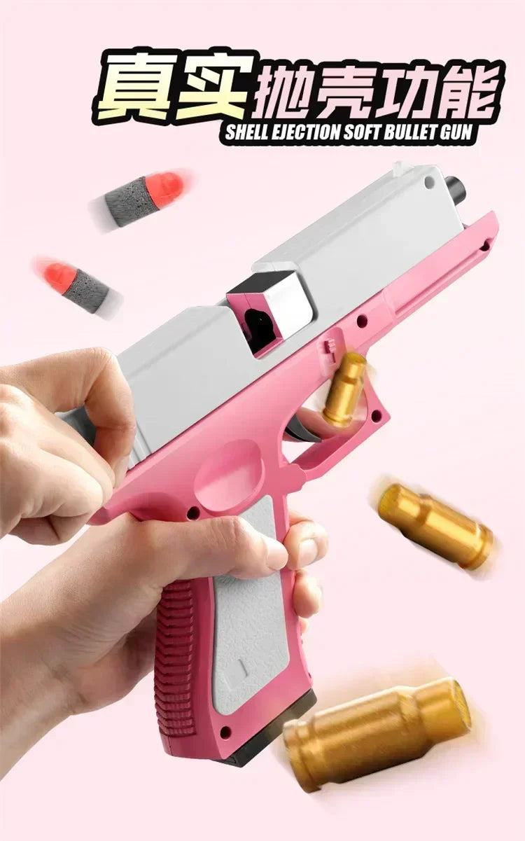 Mechanical Automatic Desert Eagle Toy Guns Shell Ejection Airsoft Pistol Continuous Firing Soft Bullet for Children Shooting