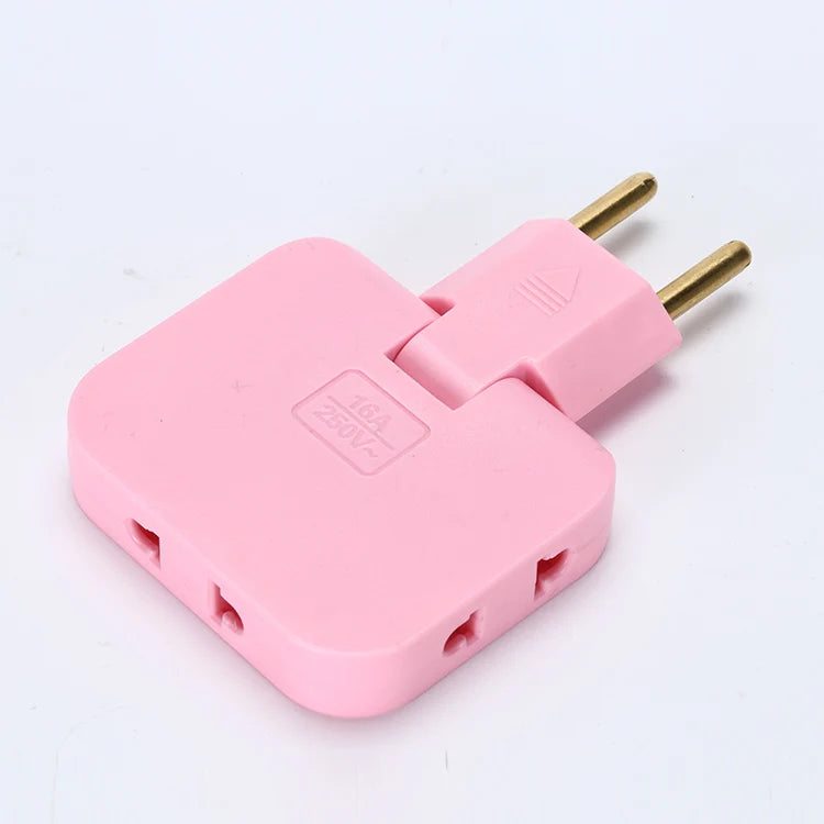 EU Plug 180 Degree Rotatable Socket Converter 3 in 1 Extension Plug Multi-Plug Mini Slim Wireless Outlet Adapter Sockets