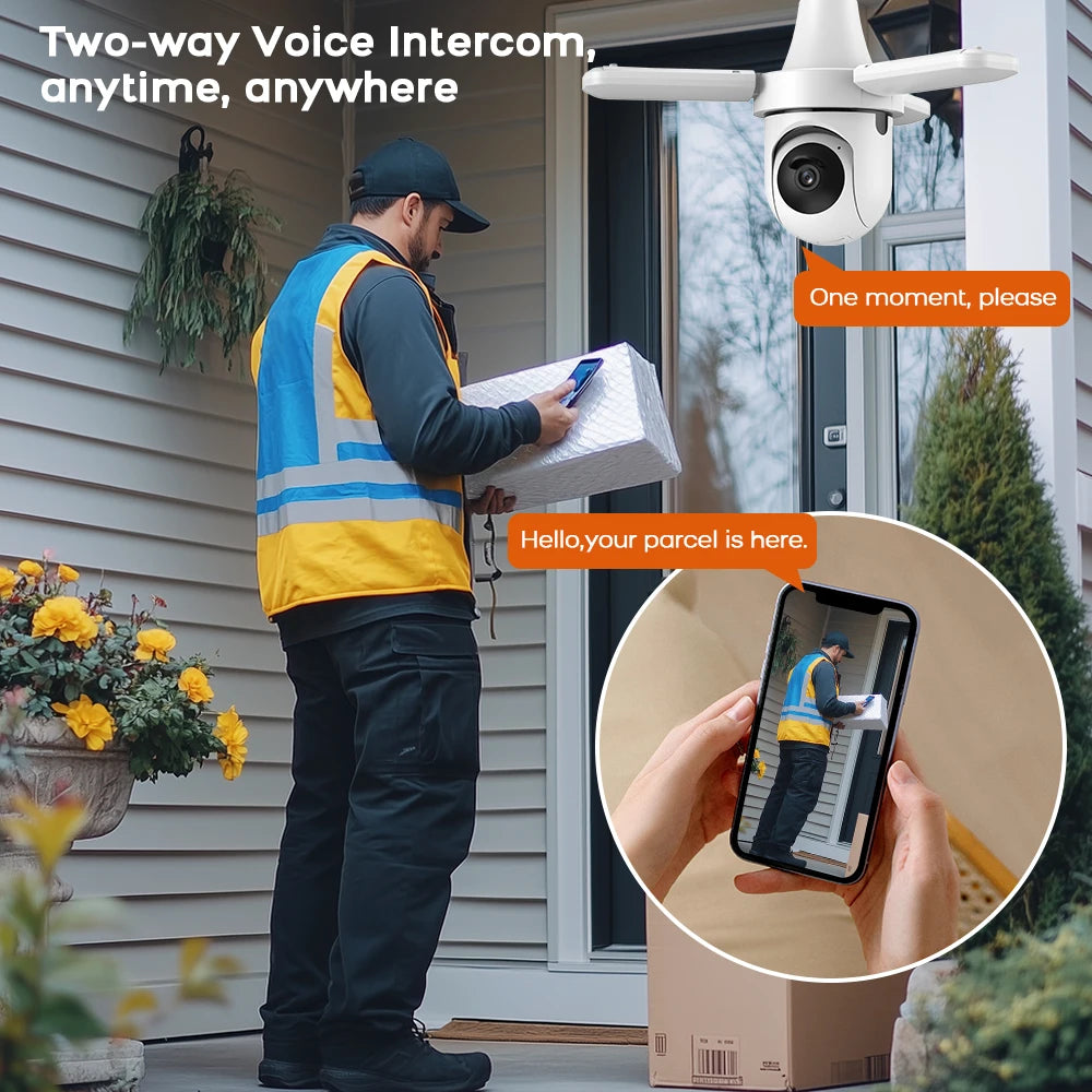 2K 3MP Wireless Bulb Security Camera with Motion Detection Color Night Vision Two-Way Audio Tuya Smart Life Home Surveillance