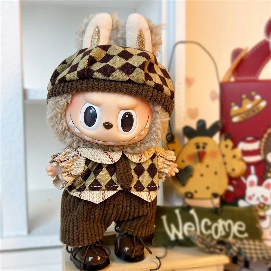 Doll Clothes For 15-17CM I II III Labubu Outfits Mini Plush Cotton Idol Doll Universal Clothing Sitting Party Accessories Gifts
