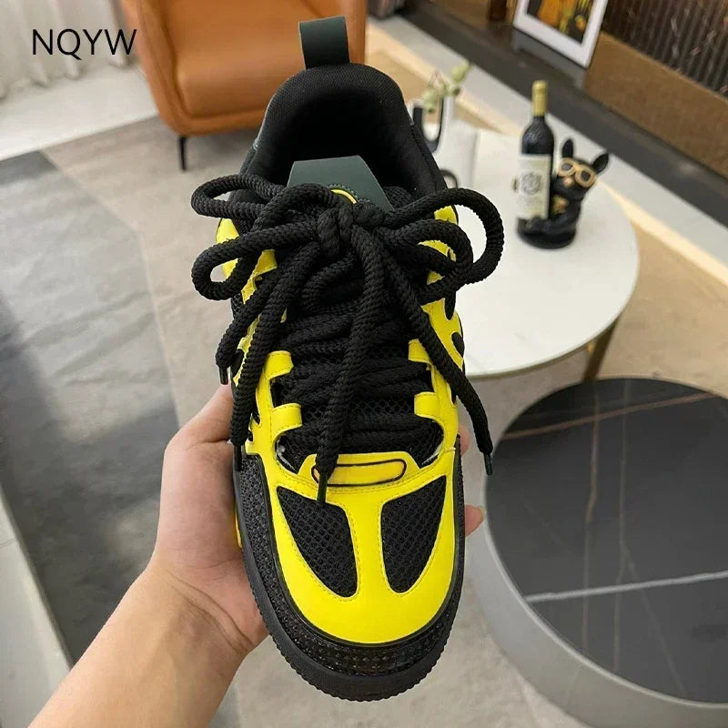 2025 Four Seasons New Net Men's Non-Slip Buffer Men's Genuine Leather Board Shoes Flat Bottom Versatile White Women's Shoes
