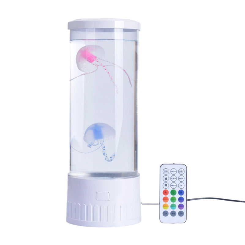 ABKJ-Jellyfish Lamp Aquarium Ocean Night Lights 7Colors LED Jellyfish Mood Lights With For Home Bedroom Desktop Decoration
