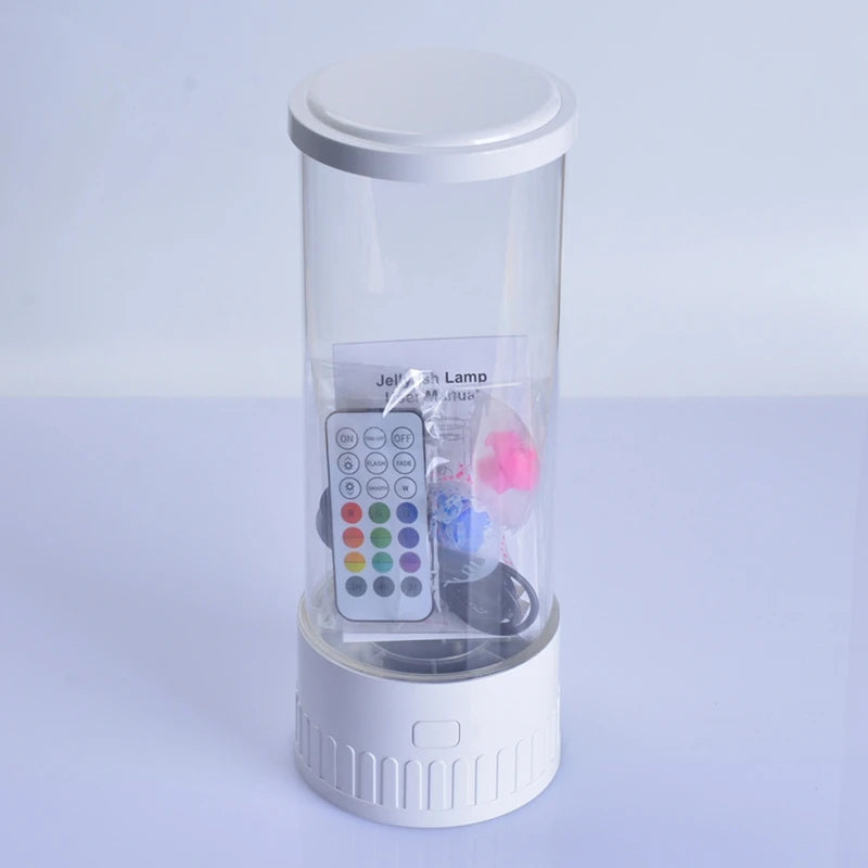ABKJ-Jellyfish Lamp Aquarium Ocean Night Lights 7Colors LED Jellyfish Mood Lights With For Home Bedroom Desktop Decoration