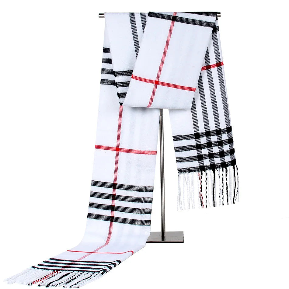 180cm Imitation Cashmere Warm Scarf for Women, Winter Men Shawl,Imitation Cashmere Plaid Scarf Female,lusuge scarf