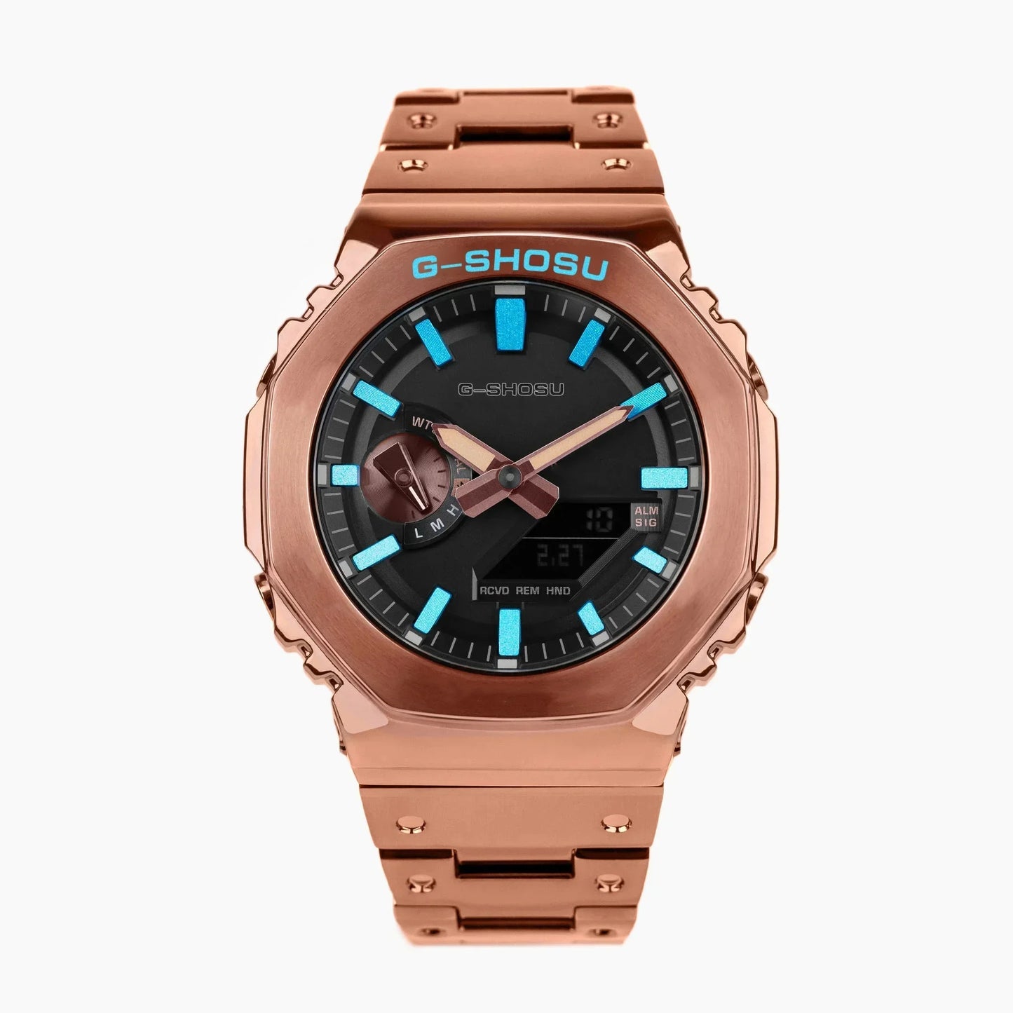 GMB Unisex Digital Watch Alloy Steel Band World Time LED Dual Display Full Function Series