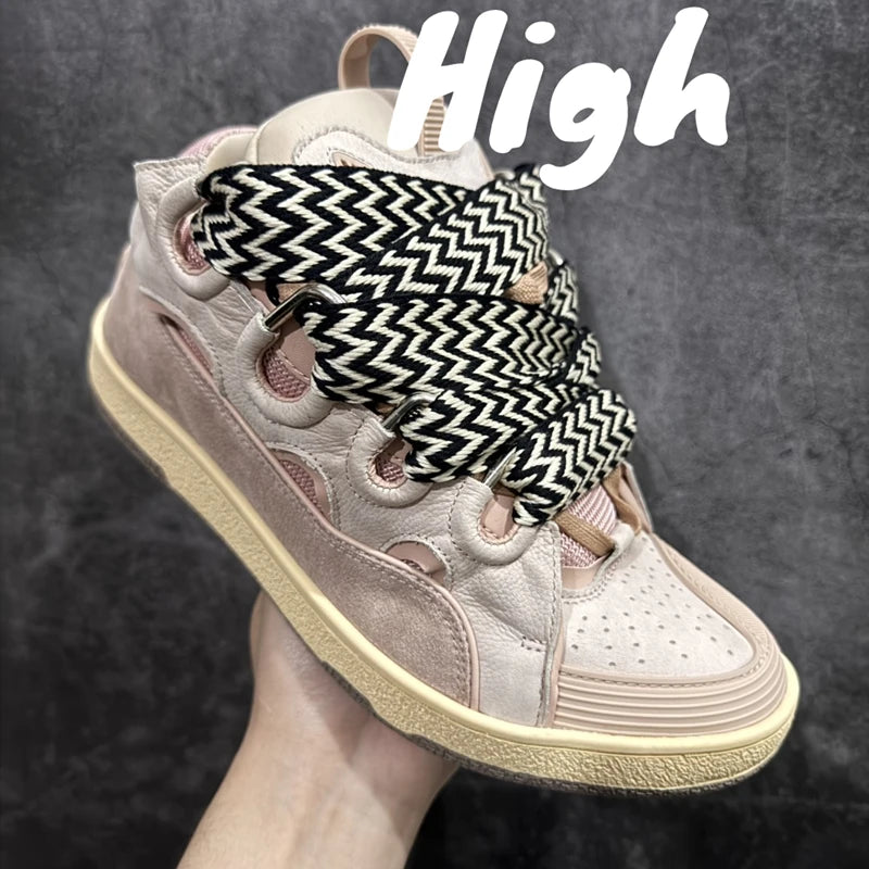 Men's Women's sports shoes Casual Shoes Colorful shoelace Matching Splicing color design Thick tongue Fashion Shoes Luxury