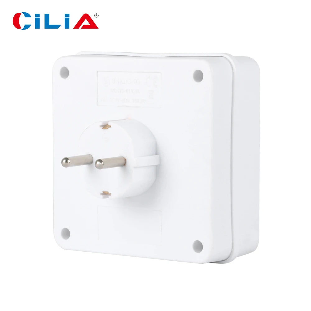CILIA 1/2/4pcs EU Socket Extension Converter 4 Outlet Compact Square Design for Home,office  Use Travel Friendly,White