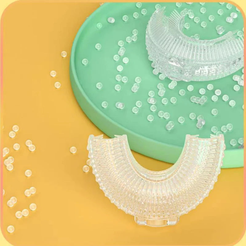 360Degrees Sonic Electric Toothbrush U Shape for Kids Children Intelligent Automatic USB Charging Blue Light for Tooth Whitening