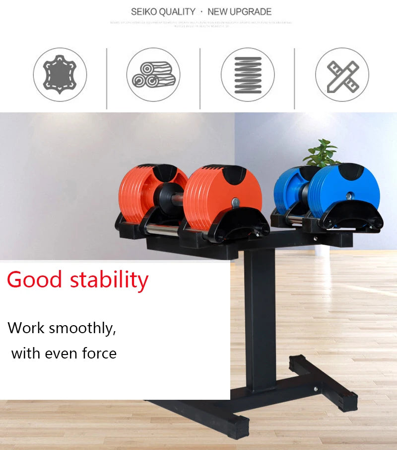 2024 New Arrivals Premium Quality 32kg 36kg 80lb 90lb 100lb 2kg Increments Adjustable Dumbbell with Bracket